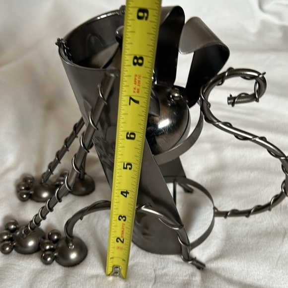 Metal Sculpture Wine Bottle Holder / Steampunk - Picture 9 of 12